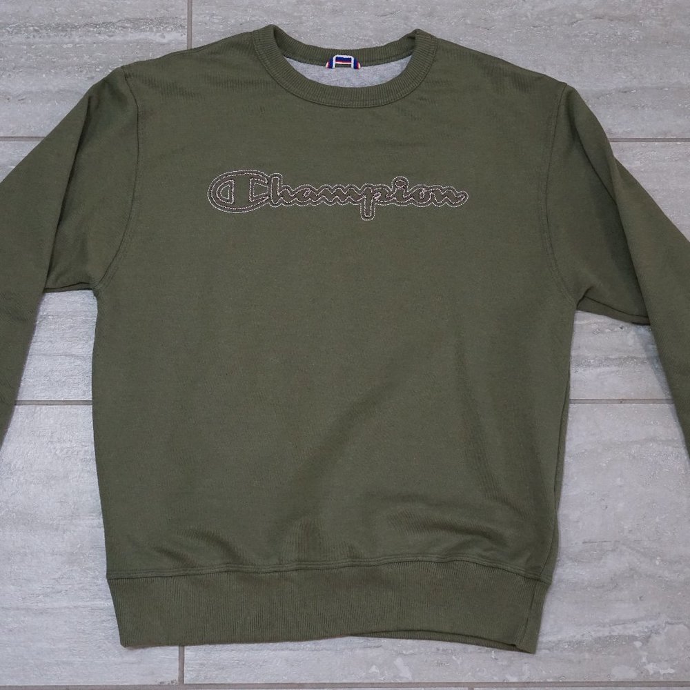 Retro Champion Stitched Logo Crewneck Sweatshirt Medium Pullover - Picture 1 of 6